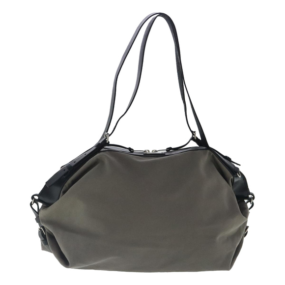 SAINT LAURENT Shoulder Bag Canvas Leather Gray Black Silver Auth bs19151 - Picture 1 of 16